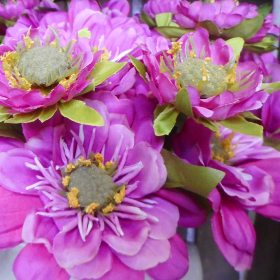 Zinnia and Bud Mauve Pink 43.5cm Artificial Flowers